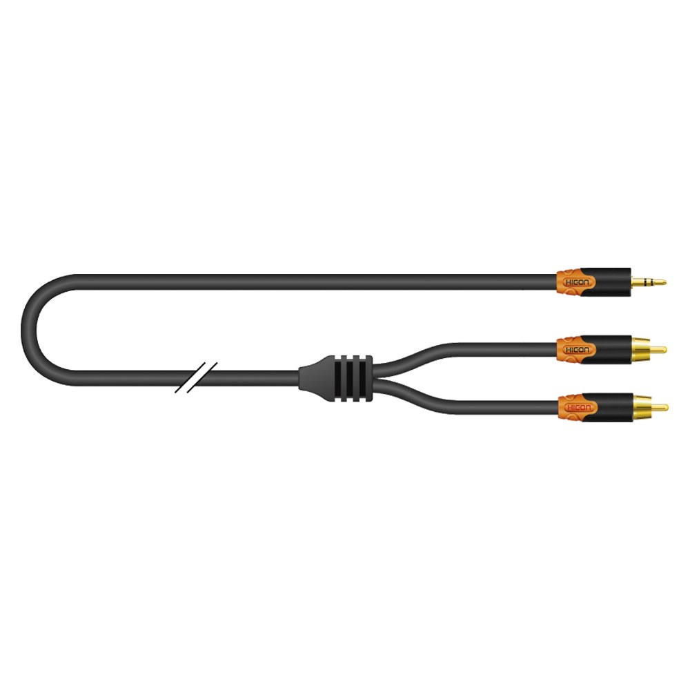 Rca cable RCA / MiniJack, 2 | RCA phono, HICON / 3.5 mm stereo mini jack, HICON | 3,00 m | HI-C2J3-0300