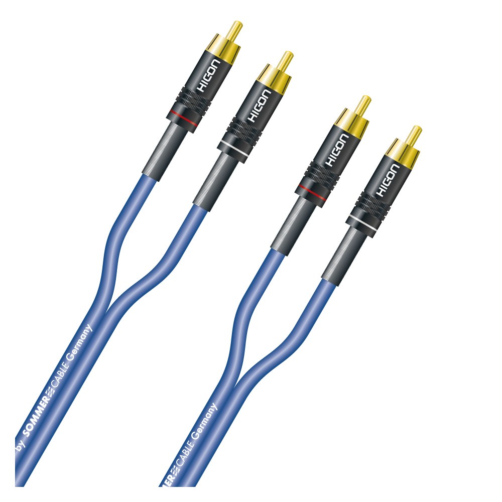 Rca patch cable, unbalanced SC-Onyx, 1 x 0,25 mm² | RCA / RCA, HICON | blue | 2,50m | ON81-0250-BL
