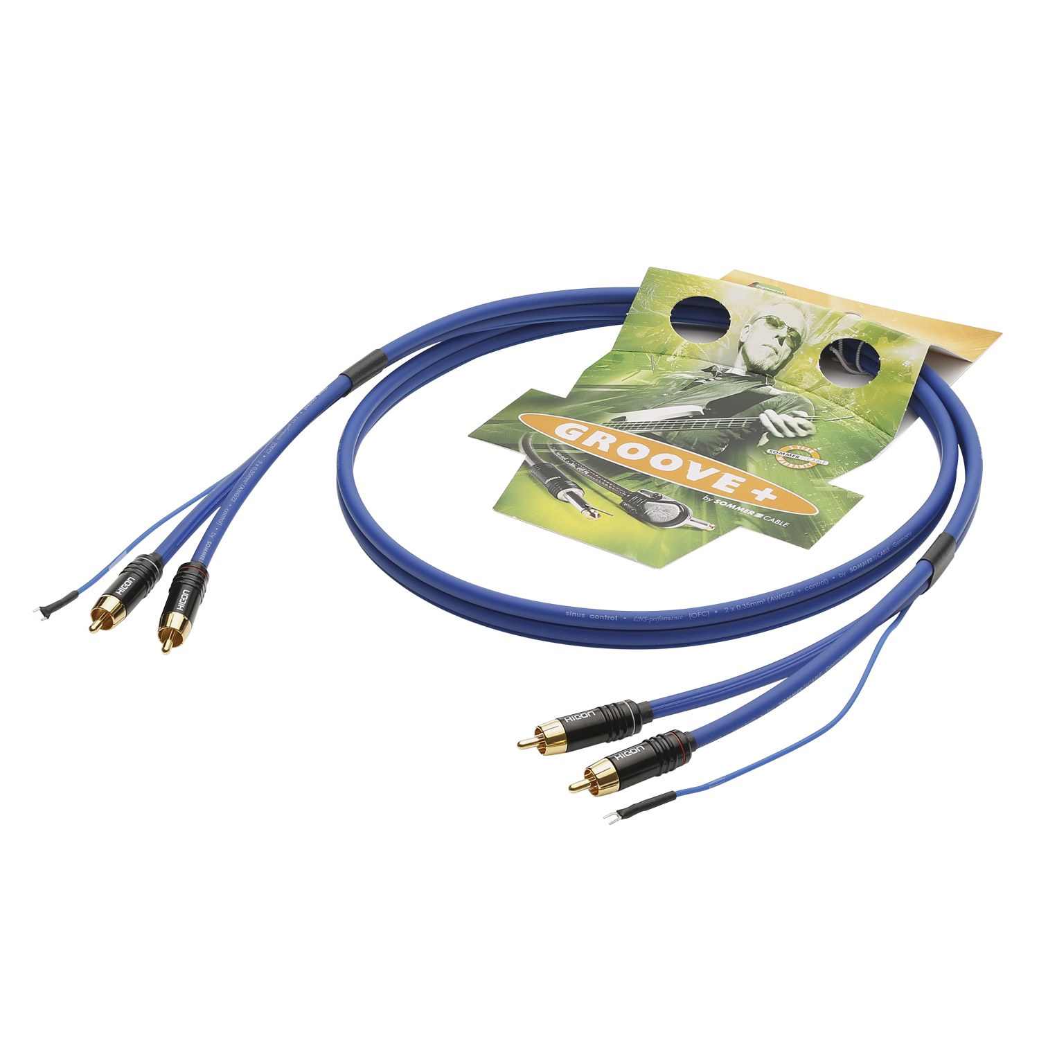 Rca patch cable, unbalanced SC-Sinus Control, 2 | RCA / RCA, HICON | 5,00m | SS81-0500