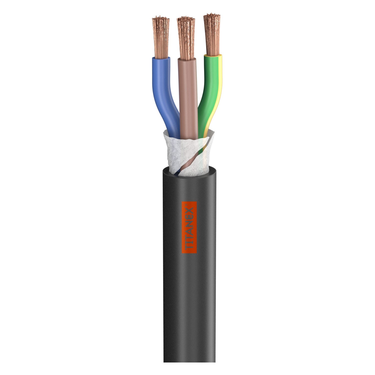Rubber Sleeve Cable SC-Rubberflex Titanex ®; 3 x 4,00 mm²; rubber, Ø 14,00 mm; black | 700-0101-0340TI