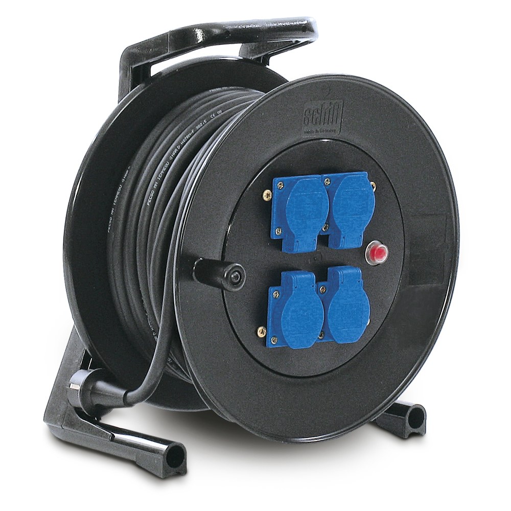 SCHILL Load cablereel, 4 machine sockets, cable length: 50 m, H07RN-F | GT310.MD4-5000