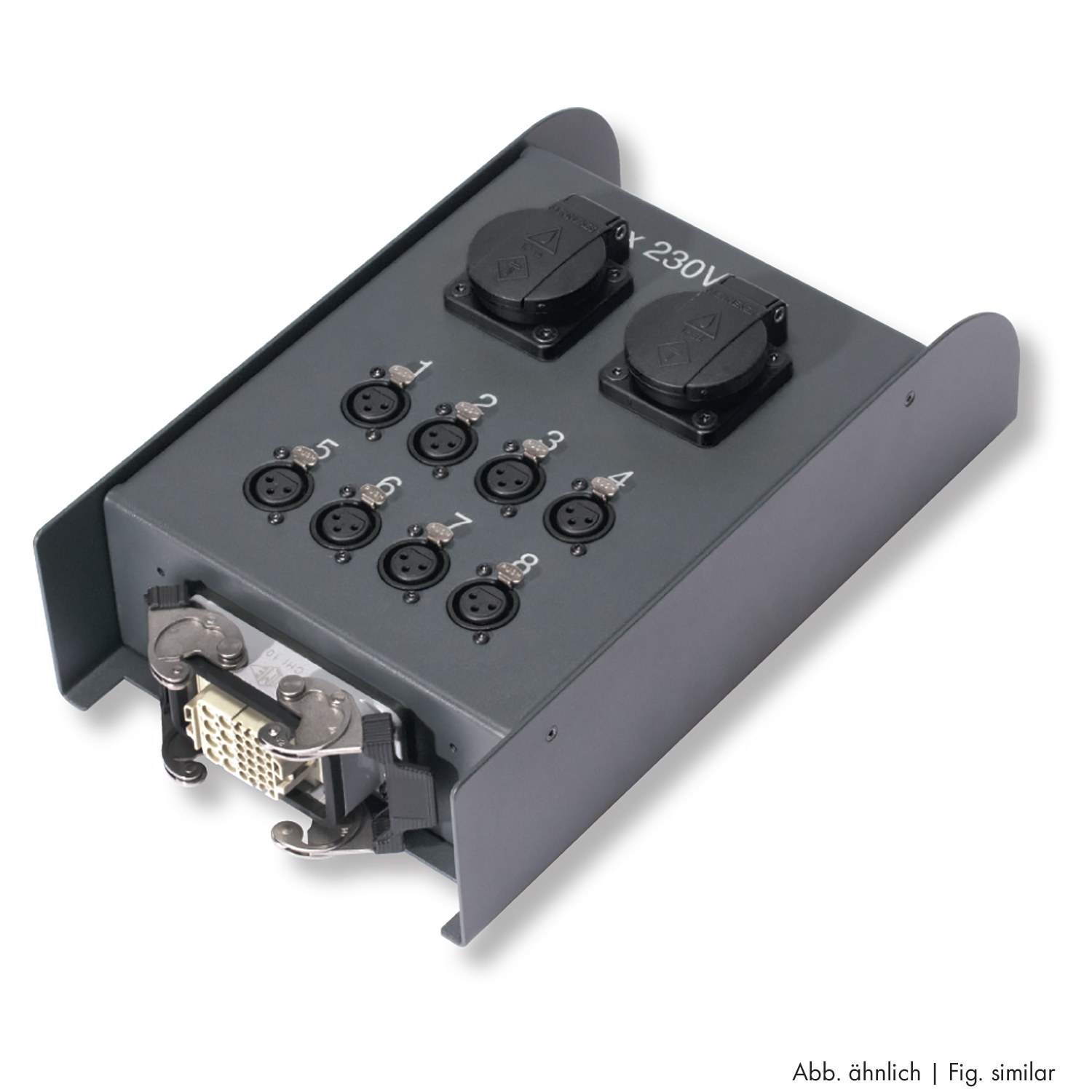 Sommer cable AES / EBU, DMX & power system , XLR 5-pole female/Schuko mountingsocket (IP54)/HAN-ECO male, with clamp
