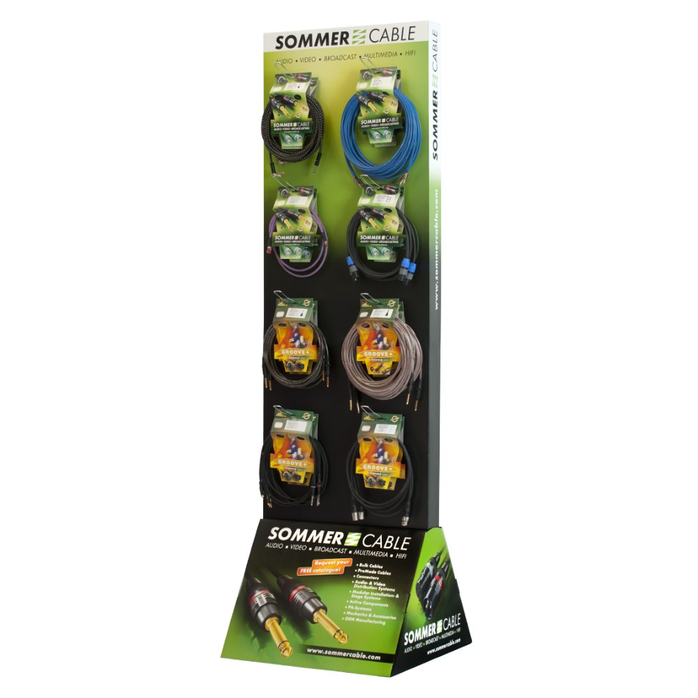 Sommer cable Cardboard-Display, width: 580 mm, height: 1950 mm, black