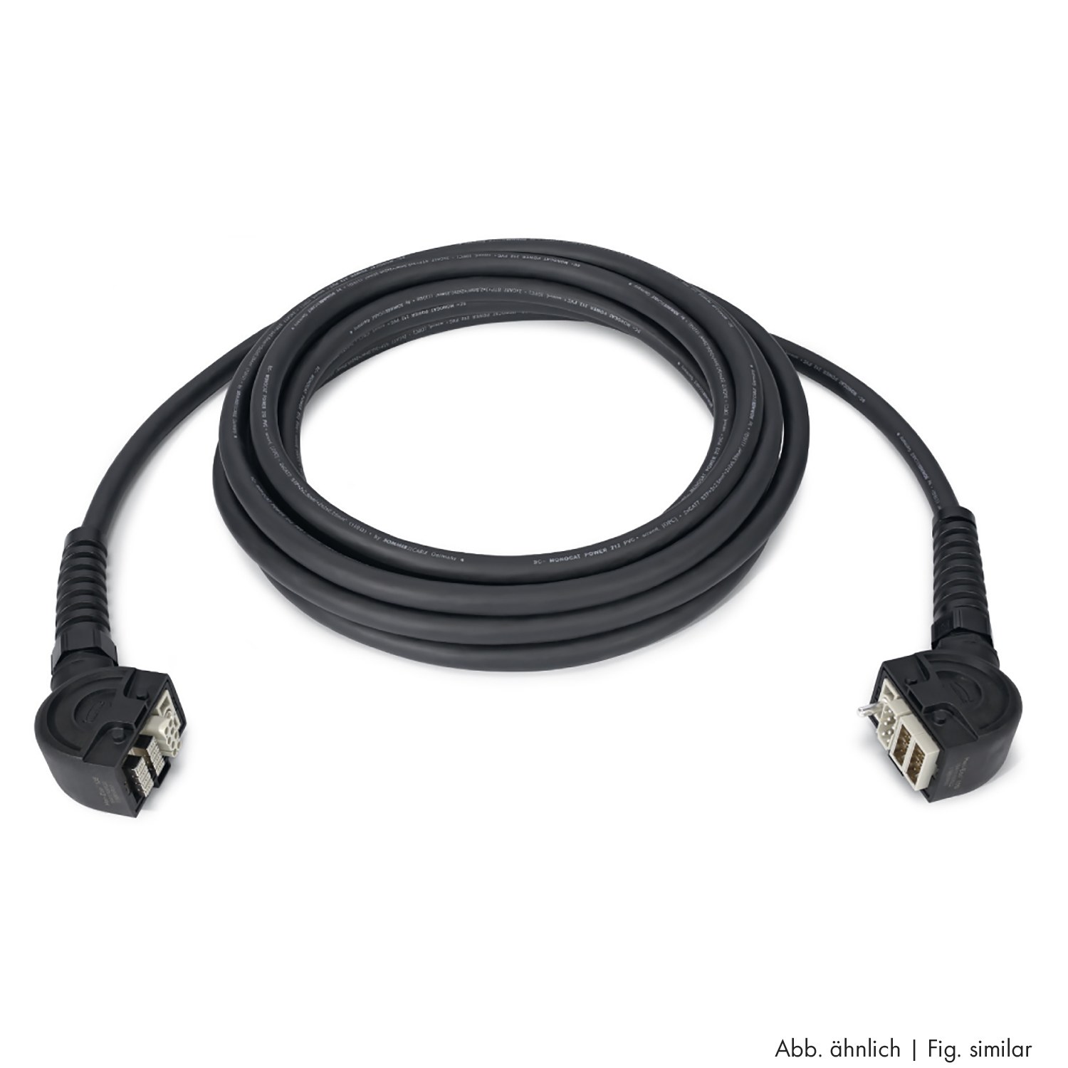 Sommer cable network / DMX & power system , HAN-ECO female, without clamps, angled/HAN-ECO male, without clamps, ang