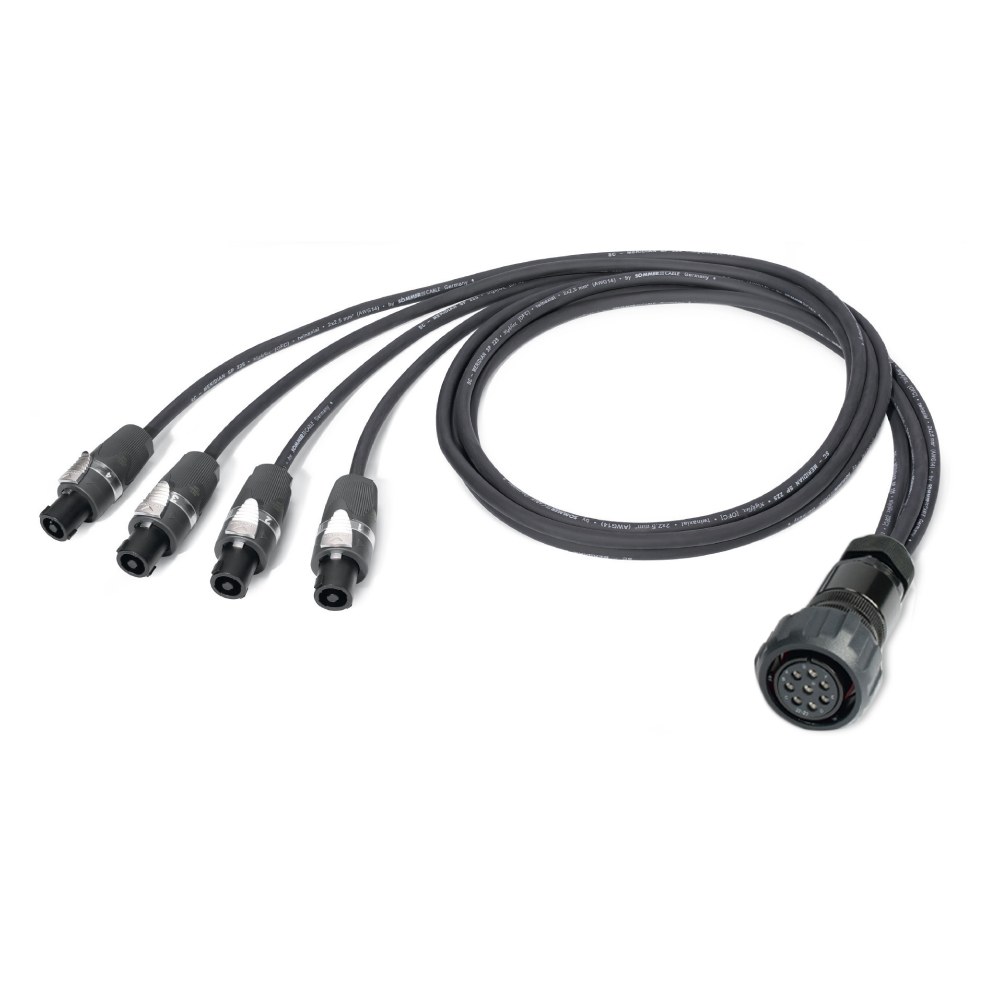 Sommer cable Speaker System , speakON® 4-pole/LK 8-pole female; NEUTRIK®/HICON; Multipin with retainer nut | 2,50m | 04/