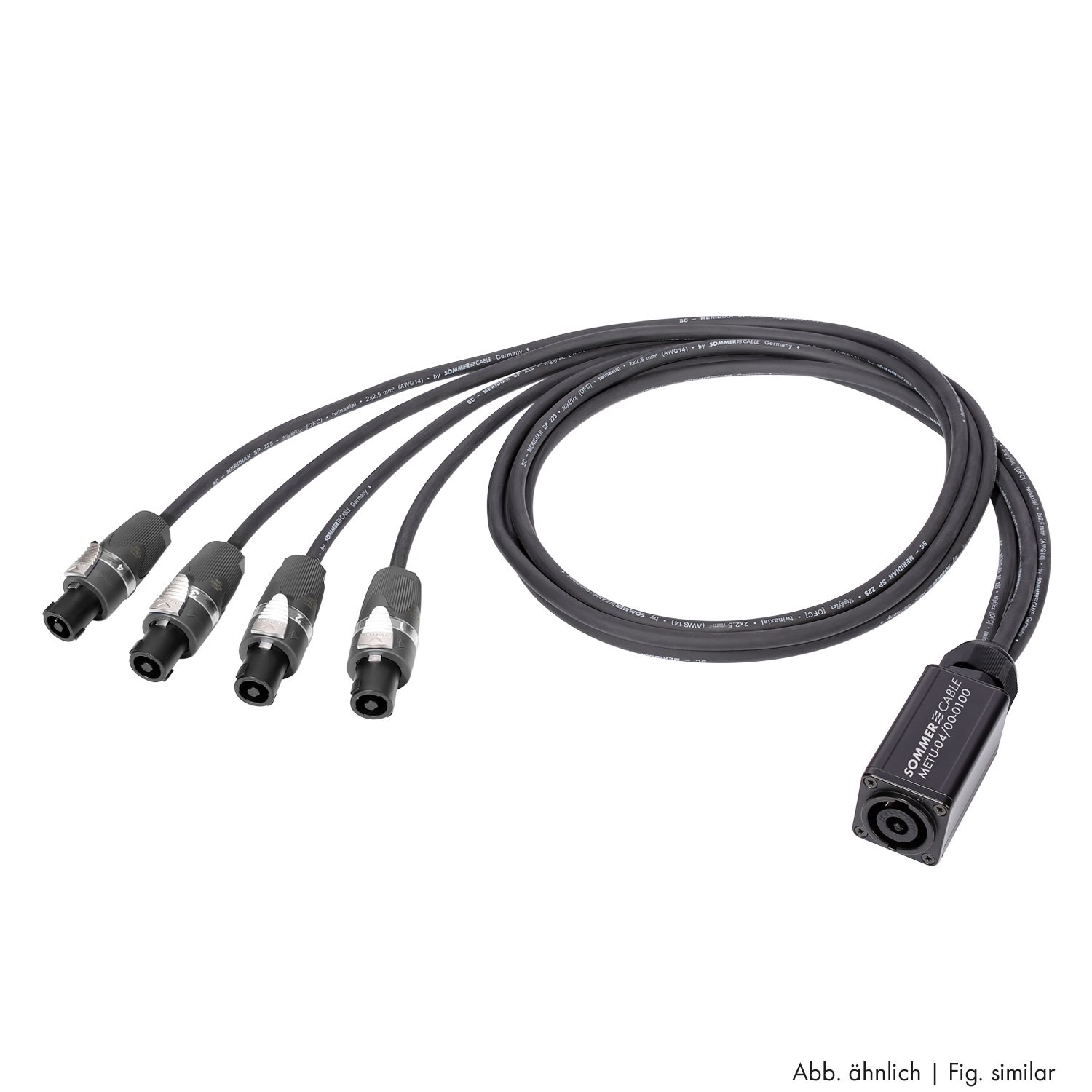 Sommer cable Speaker System , speakON® 4-pole/speakON® adapter 8-pole; NEUTRIK® | black | 2,50m