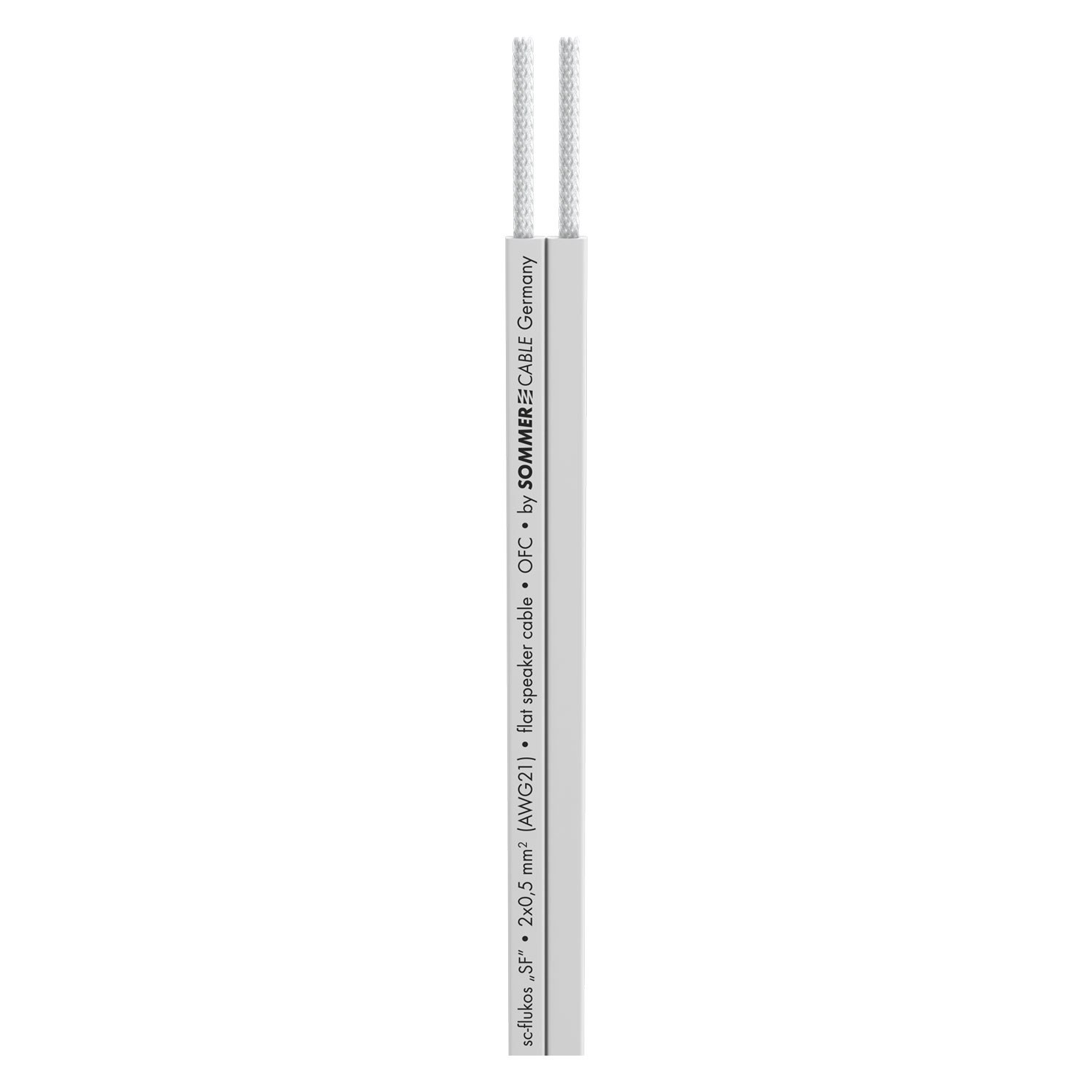 Speaker Cable SC-Flukos; 1 x 2 x 0,50 mm²; PVC; 8,6 x 1,3 mm; white | 462-0100-205