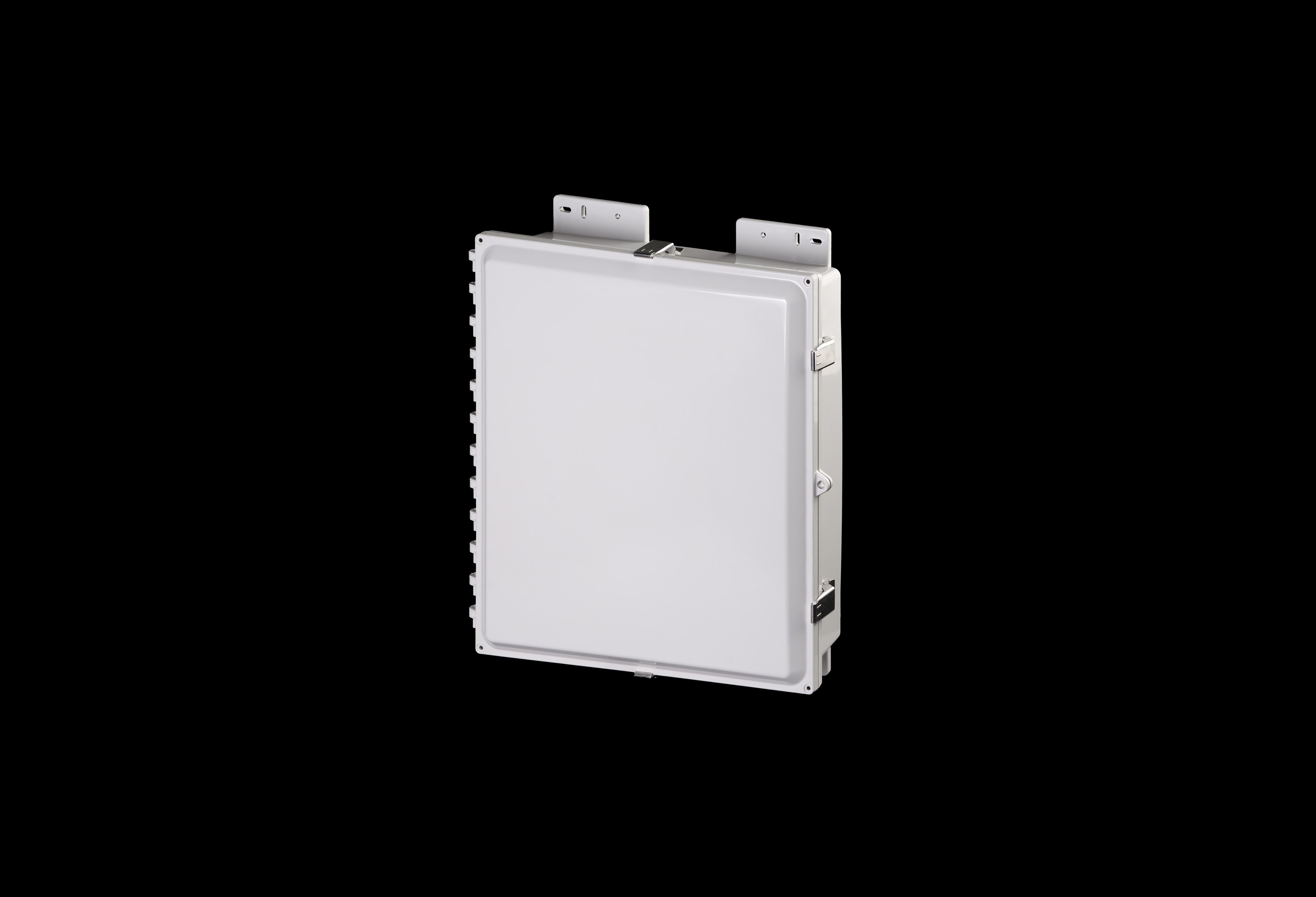Polycarbonate Low Profile Enclosure 16 x 14 x 4 Inches PolySlim™ Series with Opaque Cover and Stainless Steel Latches cU