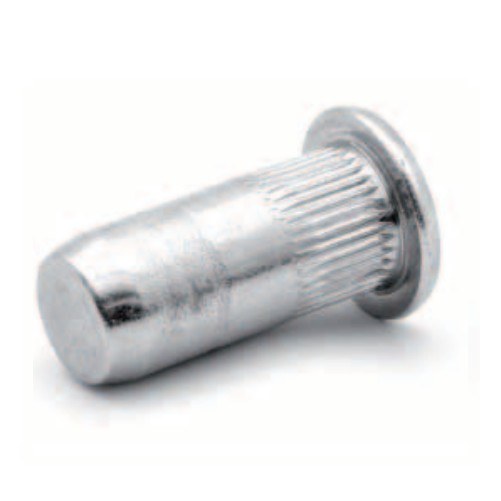 233 27 040 175, For 1mm to 1.75mm, Rivkle Blind Rivet Nut M4, Flat Head Knurled Closed, Steel, Pack of 100
