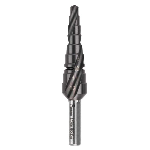 2602-M1, 4-12 x 1mm, Bordo Spiral Flute HSS Cobalt TiAlN Coated Step Drill