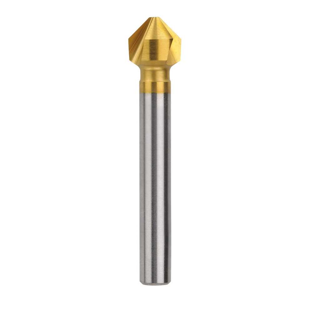 3853-10, 10mm 90 Degree, Bordo HSS Co5 TiN Coated Triple Flute Countersink