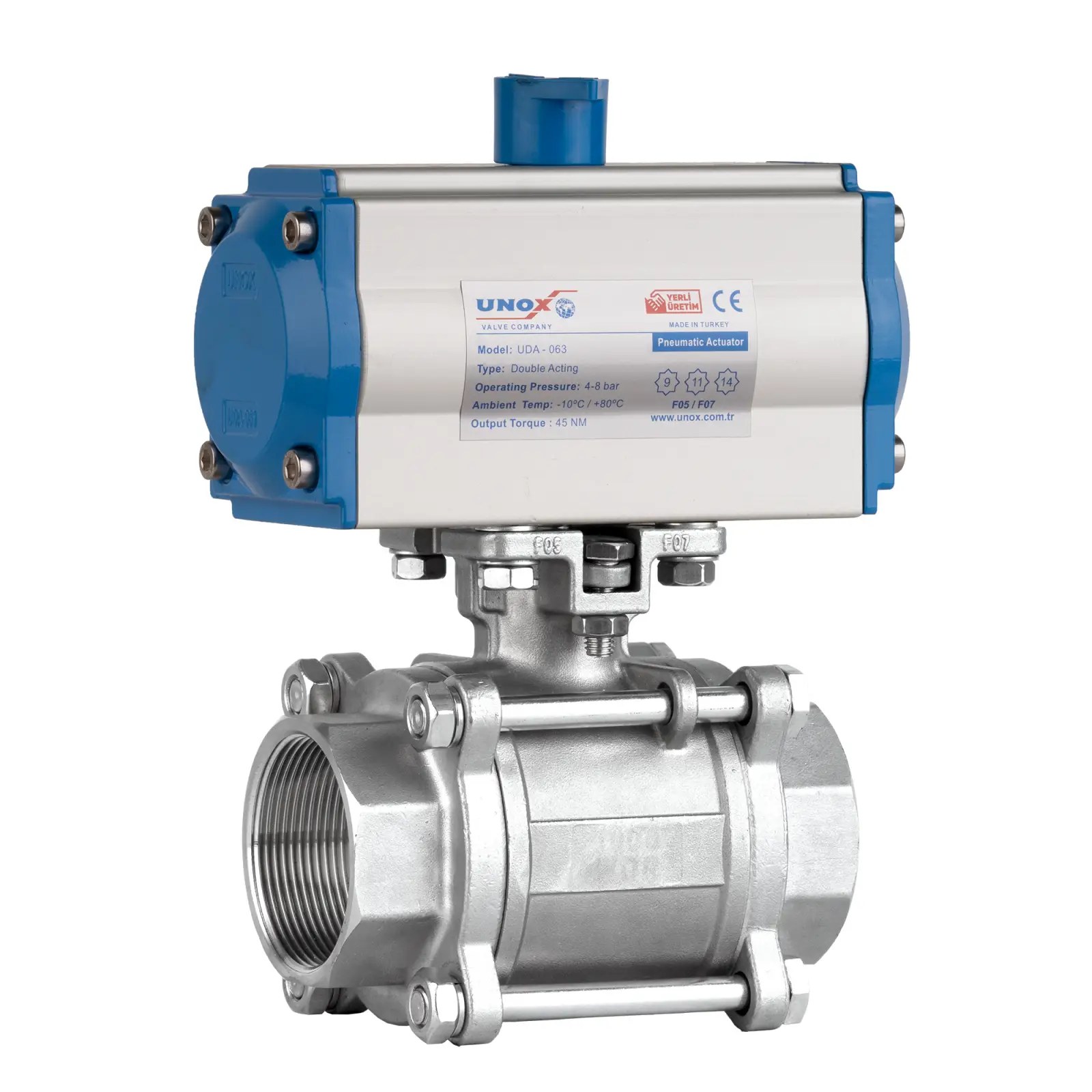 Pneumatic Actuated Stainless Steel Ball Valve