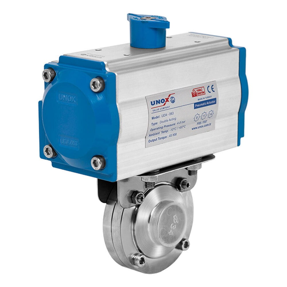Pneumatic Actuated Stainless Steel Butterfly Valve