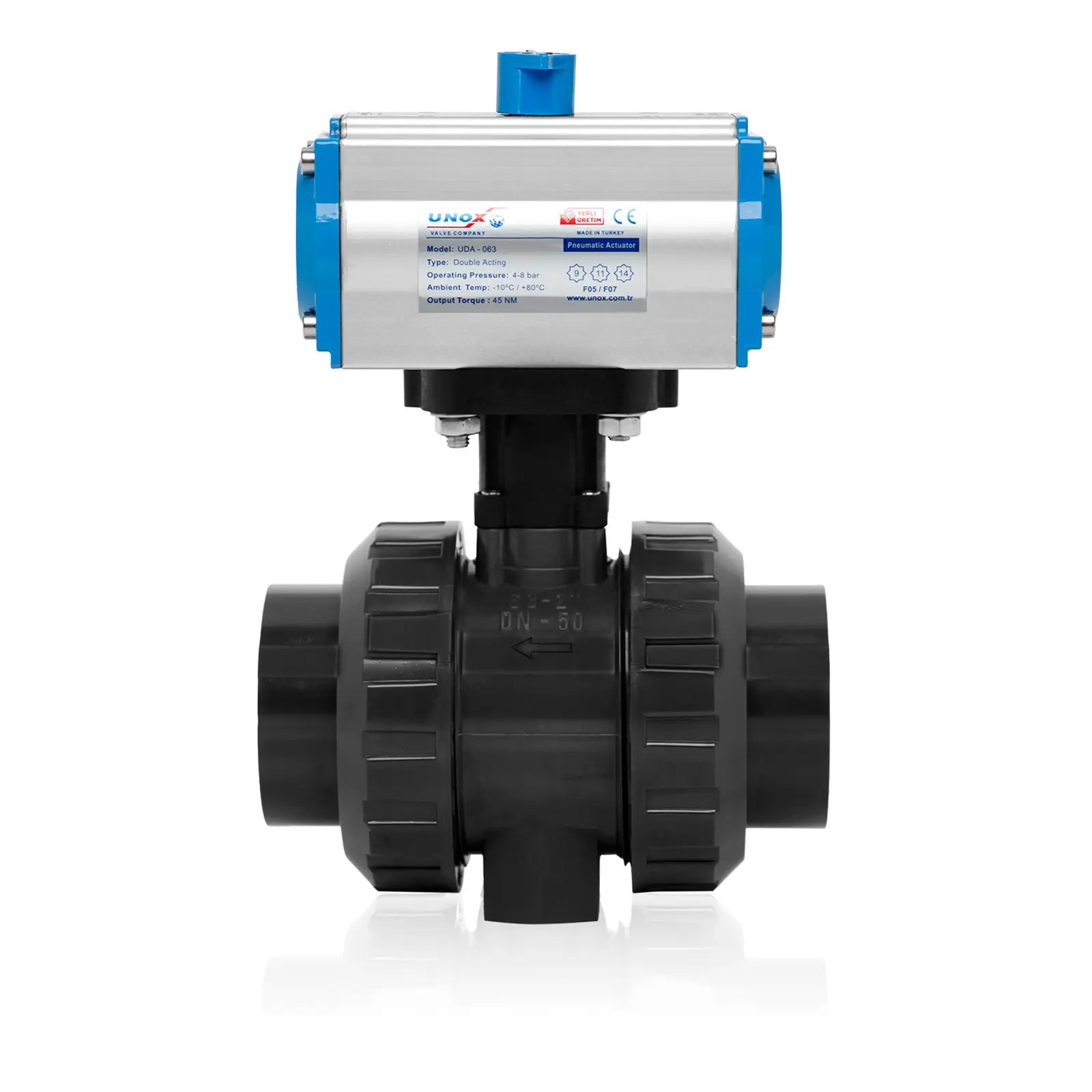 Pneumatic Actuated U-PVC Ball Valve