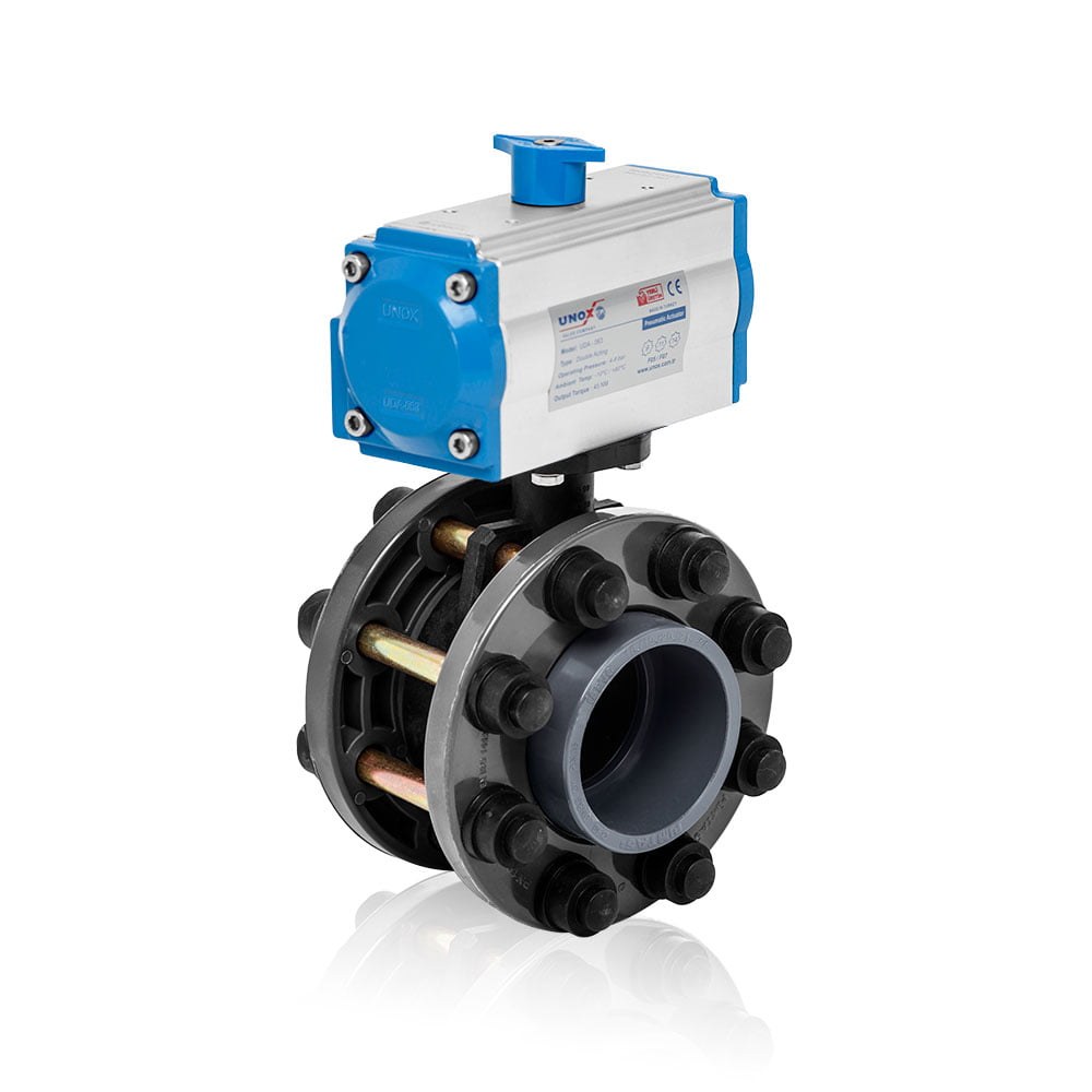 Pneumatic Actuated U-PVC Set Butterfly Valve