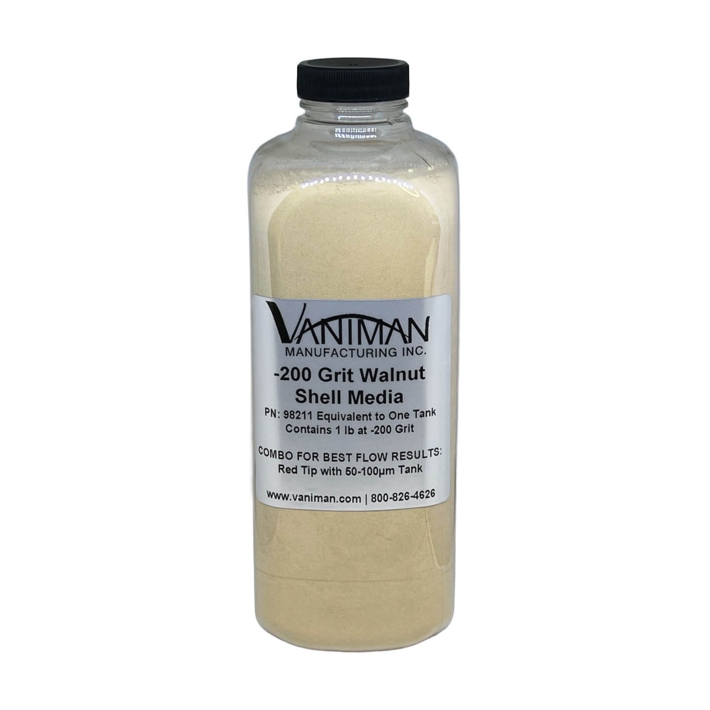 Walnut Shell Sandblasting Media, -200 Grit, Single Tank Fill