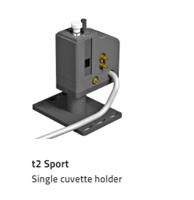 t2 Sport 温控比色皿支架，温控支架，帕尔贴温控支架，吸收度光谱测量，带两个光学端口的帕耳帖驱动温度控制支架，正常温度范围0°C至110°C