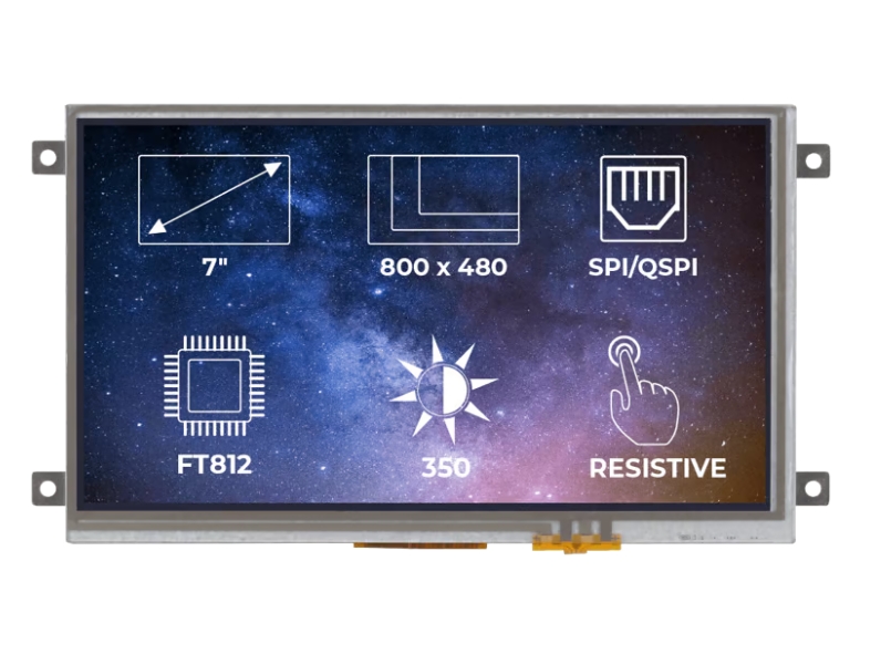 波兰Riverdi RVT70AQFFWR00 V2 液晶屏,电阻式触摸屏