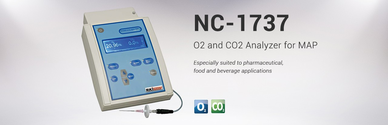 德国 RKI Analytical Instruments NC-1737 O₂ and CO₂ Analyzer for MAP 氧气和二氧化碳气体监测仪