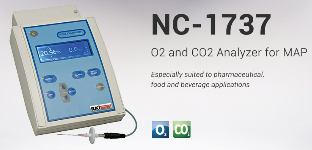 德国 RKI Analytical  NC-1737 O2 and CO2 Analyzer for MAP NC-1737 MAP氧气和二氧化碳分析仪