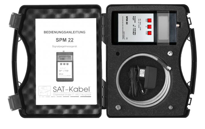 德国SAT-Kabel SPM 22 套装(含工具箱)—信号电平测量仪 快速记录测量通道