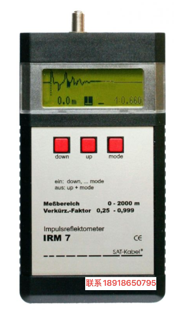 SAT-Kabel,IRM 7,LCD显示屏,脉冲反射仪,故障定位和检查