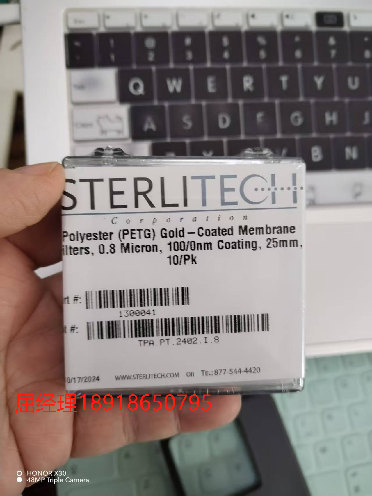 sterlitech Membrane Filters 过滤器 PETG膜  0.8 Micron 100/0nm Coating25mm 10/Pk 具有优异的耐化学性和清洁度，这使其成为过滤高纯度溶剂的理想选择