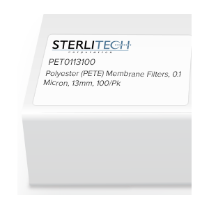 Sterlitech  聚酯 （PETE） 膜过滤器， 0.1 微米， 13 毫米， 100 个/包 PET0113100