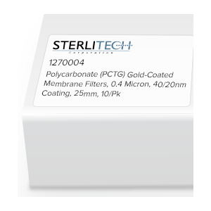 美国 sterlitech 聚碳酸酯 （PCTG） 镀金膜过滤器,0.4 微米,40/20nm 涂层,25 毫米,10 个/包,1270004现货