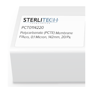 美国 sterlitech  聚碳酸酯 （PCTE） 膜过滤器， 0.1 微米， 142毫米， 20/包, PCT0114220现货