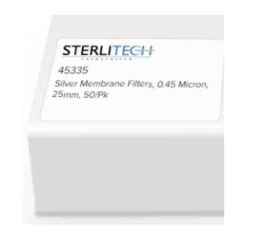 美国 Sterlitech Silver Membranes Sterlitech Silver Membrane, 0.45 Micron, 25mm, 50/Pk 银膜 45335