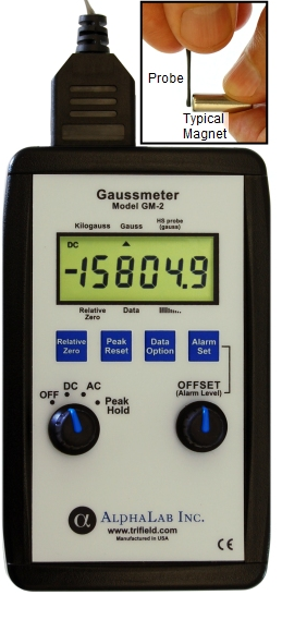 AlphaLab, Inc. Gauss Meter GM-2 GM2 高斯计