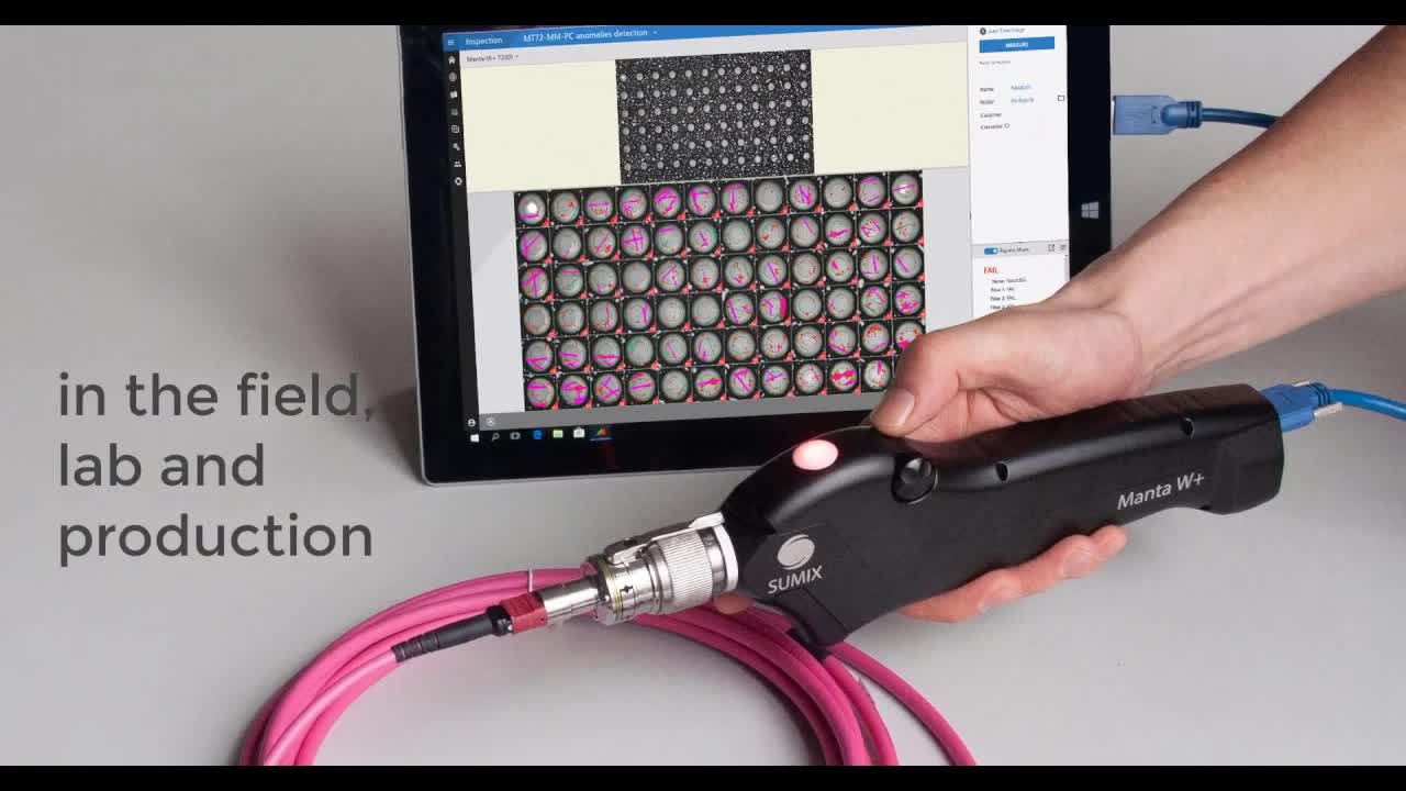 Sumix 显微镜探针，Manta-W +便携式显微镜检查光纤连接器