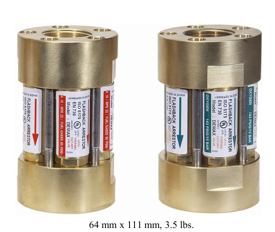 美国SuperFlash, 歧管和管道回火防止器,DEMAX 系列,非常适合管道和歧管中的大体积气体流量应用