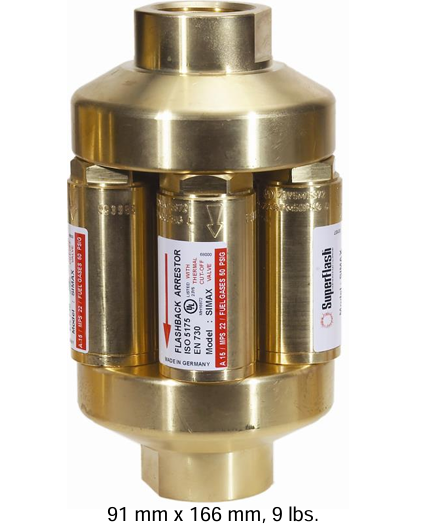 美国SuperFlash, 歧管和管道回火防止器,SIMAX-5 系列,非常适合管道和歧管中的大体积气体流量应用