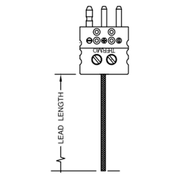 美国THERMO ELECTRIC 带引线电阻温度检测器,温度传感器,铂电阻温度探头玻璃纤维隔热层不受高达950°F的热区影响,500°F防腐保护