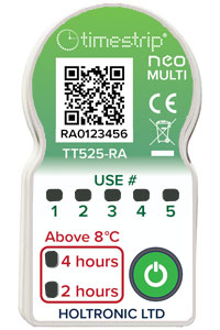 英国Timestrip neo Multi可重复使用温度指示标签