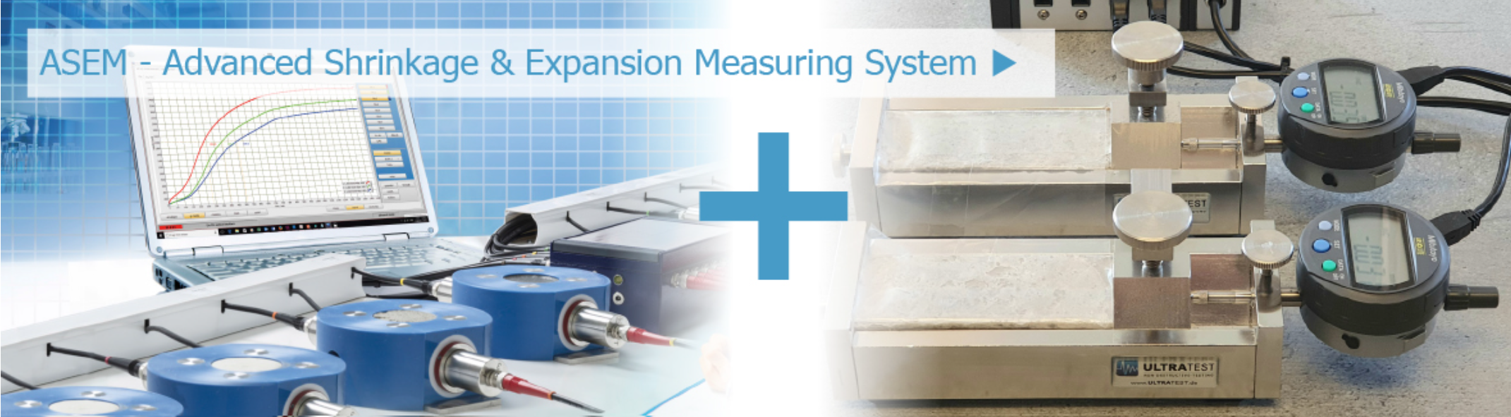 德国UltraTest -ASEM – Advanced Shrinkage & Expansion Measuring System – 砂浆收缩和膨胀测量系统-用于IP-8超声波测量系统