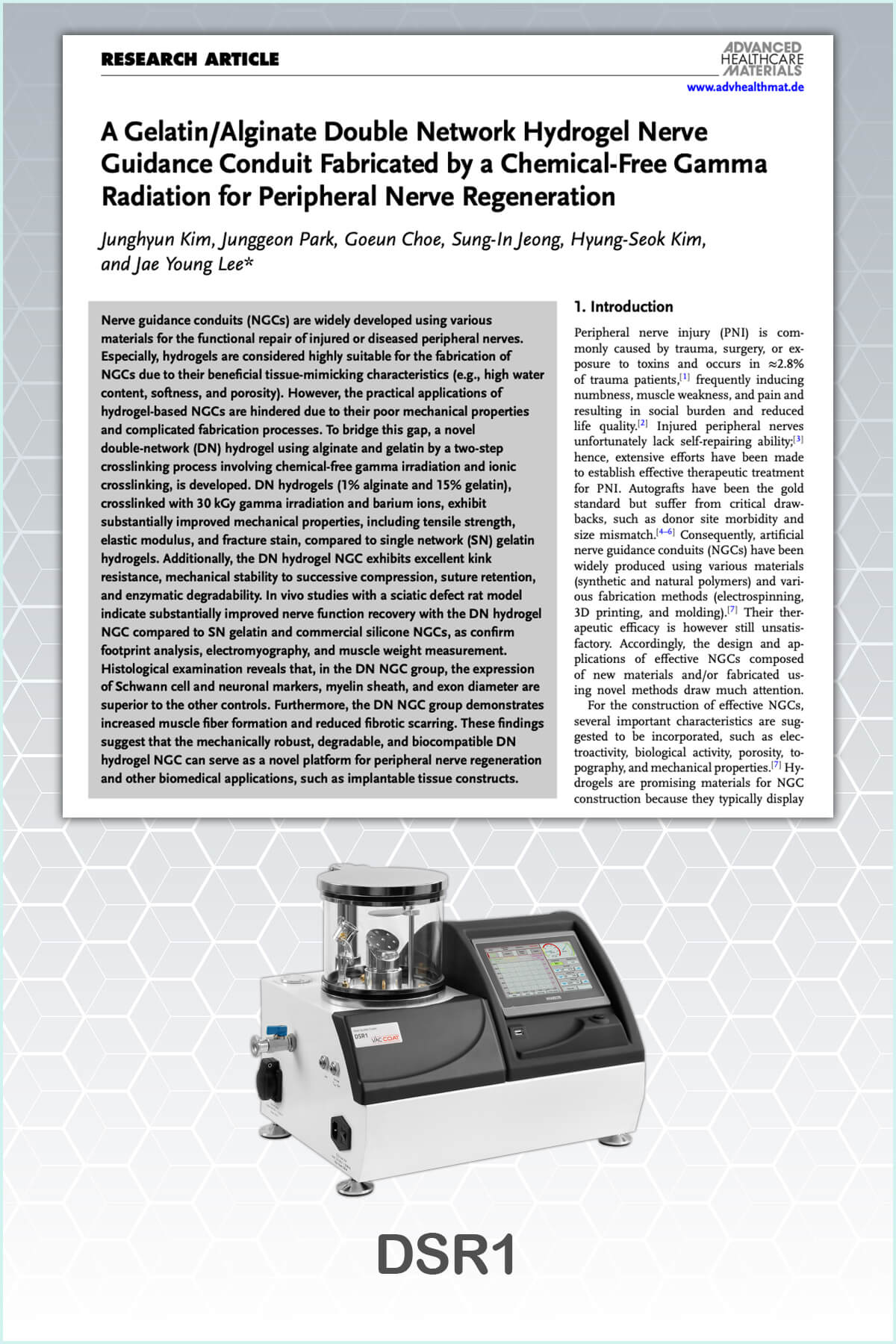 【论文】SEM imaging of DSR1 platinum-coated nerve guidance conduit (NGC) Hydrogels