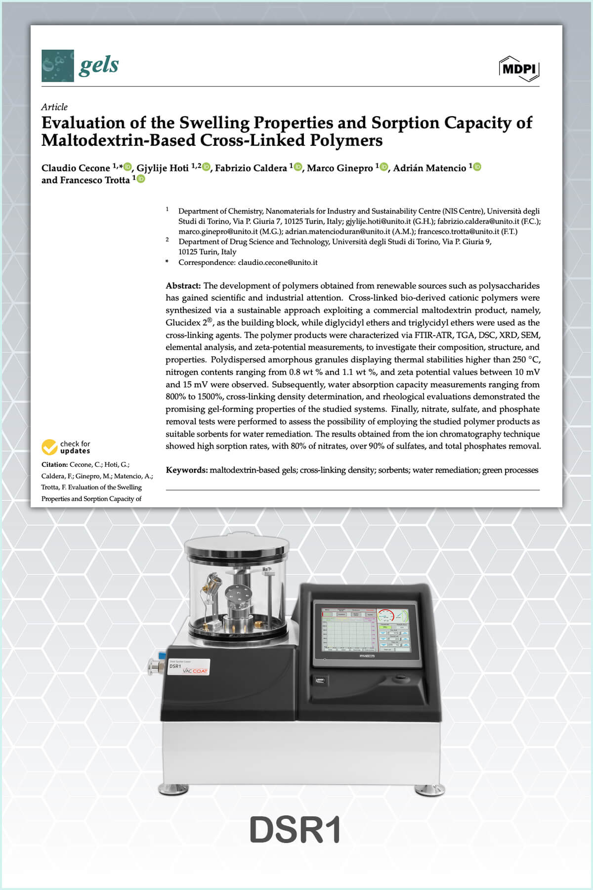 【论文】Gold coating of maltodextrin-based cross-linked polymers by Vac Coat SEM coater DSR1