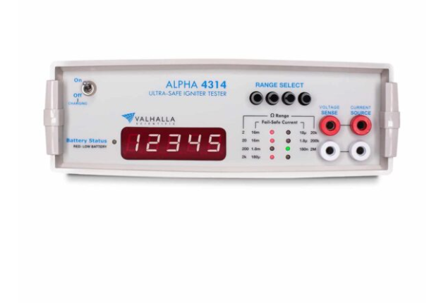 美国Valhalla Scientific,点火器测试仪,Alpha 4314 数字点火器测试仪,便携式数字欧姆表,专为对爆炸装置（即爆管、雷管）进行超安全电阻测试而设计