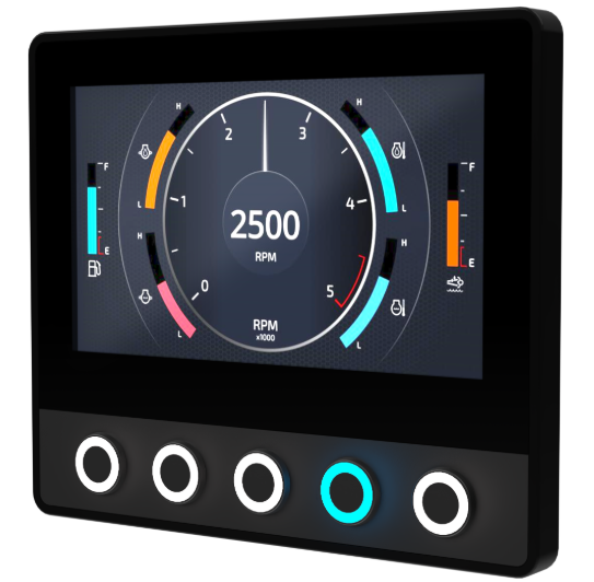 美国VEETHREE,CAN 总线显示器,C4.3 – IPS TFTCAN,带背光按钮,适用于具有 2 个 CAN